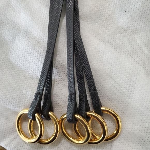 Prada Trick Pelle Saffiano Rings Nero attachment - Picture 3 of 8